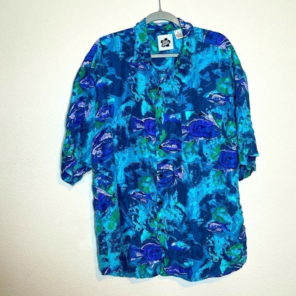 Men’s fish silk button up shirt‎